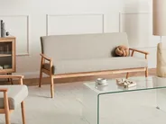 Sofa 3 Seater ESRUM Fabric Light Brown/ Grey_1015818