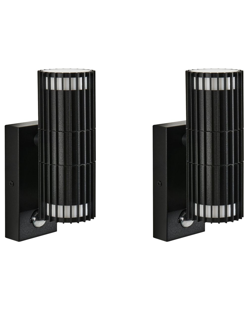 Set of 2 Outdoor Wall Lights ERNAN  with Motion Sensor Black