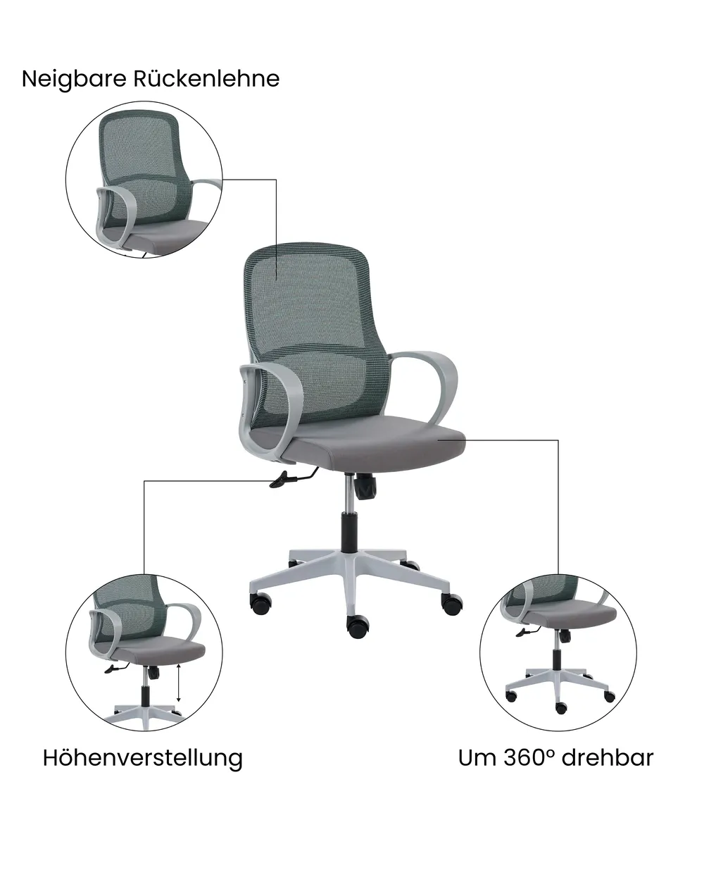 Bürostuhl SENTA Grau_1071001