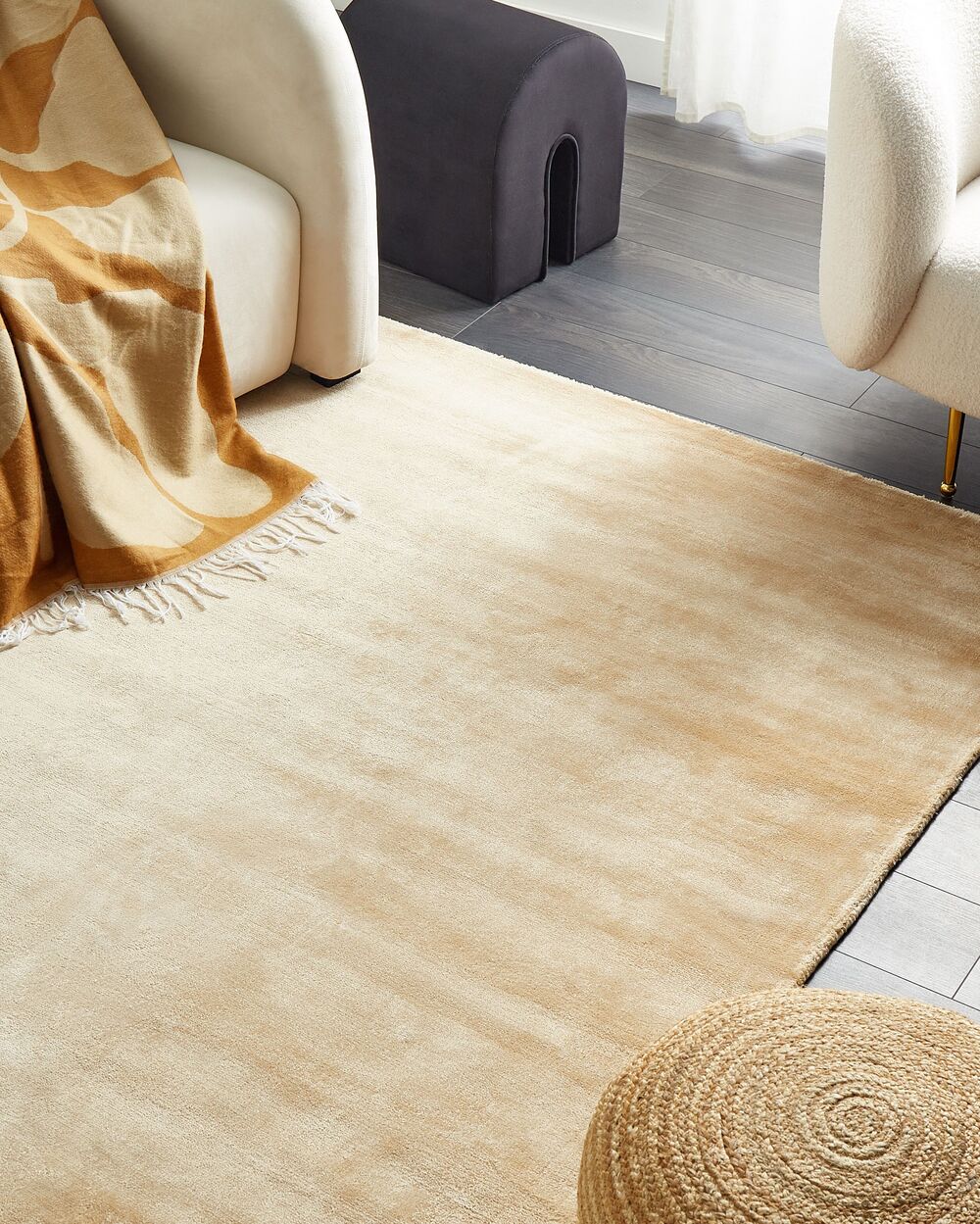 Tapis GESI II Beige 160 x 230 cm Soie artificielle