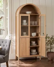 Vitrine mit Glastüren MONTREAL 78 cm Hellbraun_1124569