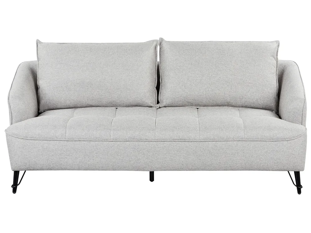 Sofa 3-Sitzer HOBRO Stoff Hellgrau