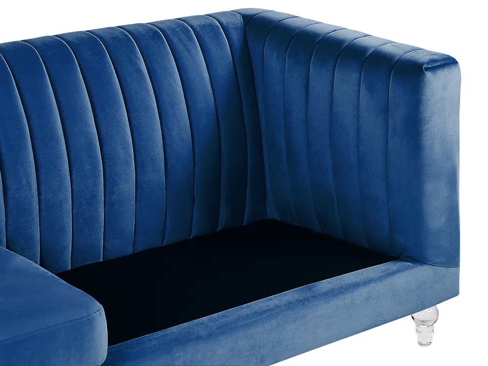 Sofa 3 Seater ARVIKA Velvet Navy Blue_806176