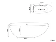 Freistehende Badewanne TURIA 170 x 80 cm Mineralwerkstoff Weiß_1095958