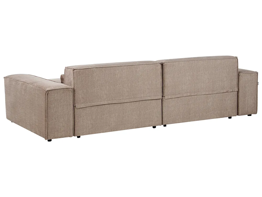 Modul Ecksofa 3-Sitzer HELLNAR Stoff Hellbraun linksseitig_912292