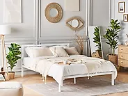 Bett mit Lattenrost Metall CUSSET 140 x 200 cm Weiß_1178757