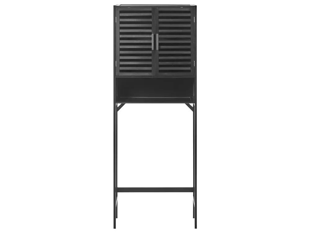Badezimmerschrank OKARCHE Bambus 63 cm Schwarz_1031683