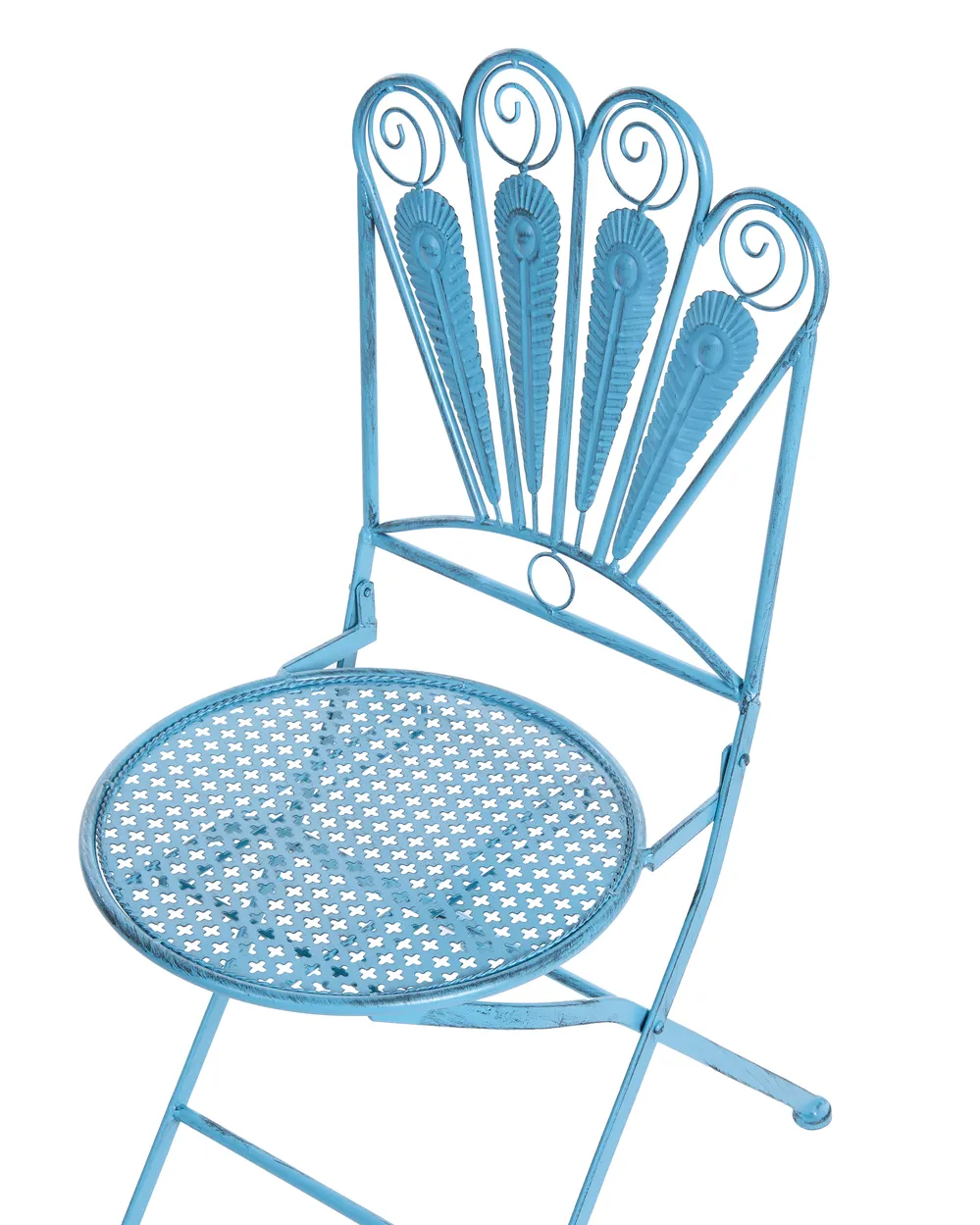 Bistro Set klappbar PAVIA Metall Blau_1046307