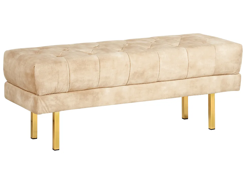 Polsterbank ROSEVILLE Samtstoff Beige