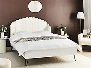Bett mit Lattenrost Bouclé AMBILLOU 140 x 200 cm Cremeweiß_1184519