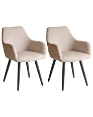 Set of 2 Dining Chairs MORI Corduroy Beige_1042079