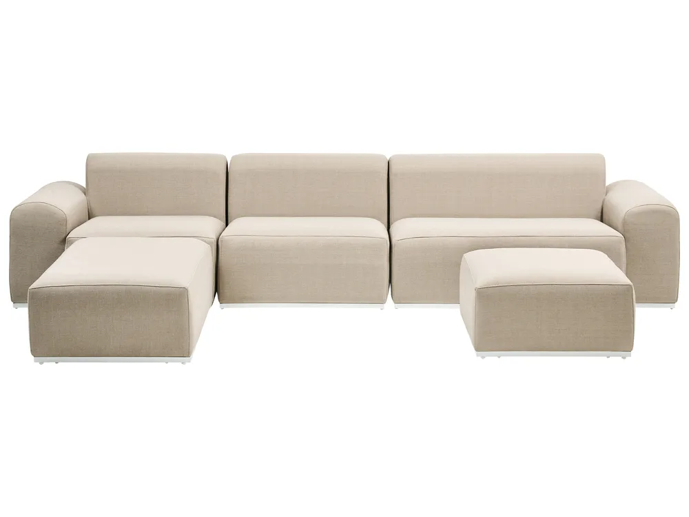 Gartensofa mit Ottomane 7-Sitzer BATTIFOLLO modular Beige