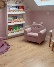 Fauteuil pour enfants Hippopotame MARIBO Bouclé Rose pastel_994753