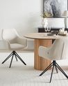 Esszimmerstuhl 2er Set drehbar JODAR Stoff Hellbeige