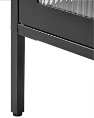 Sideboard mit Glastüren LERRYN 90 cm Metall Schwarz_1108304