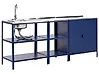Outdoor-Küche 3er Set mit Spüle VILAMA Blau Metall