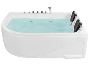 Corner Hot Tub with LED CALAMA 1800 x 1200 mm White Left Hand_780988
