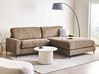 Ecksofa 3-Sitzer MALOY Stoff Braun linksseitig