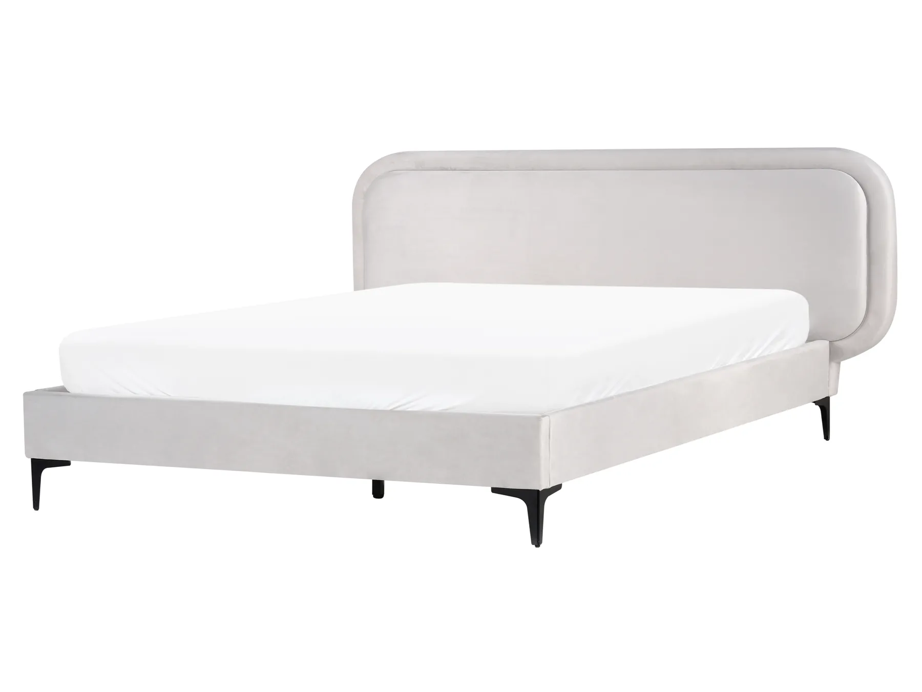 Krevet Samet SUZETTE 160 x 200 cm svijetlosivi_989477