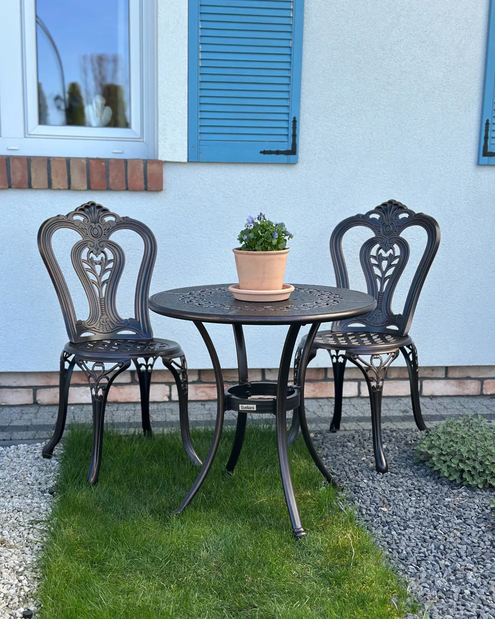 Outdoor Bistrotisch BOVINO 65 cm 65 cm Metall Dunkelbraun