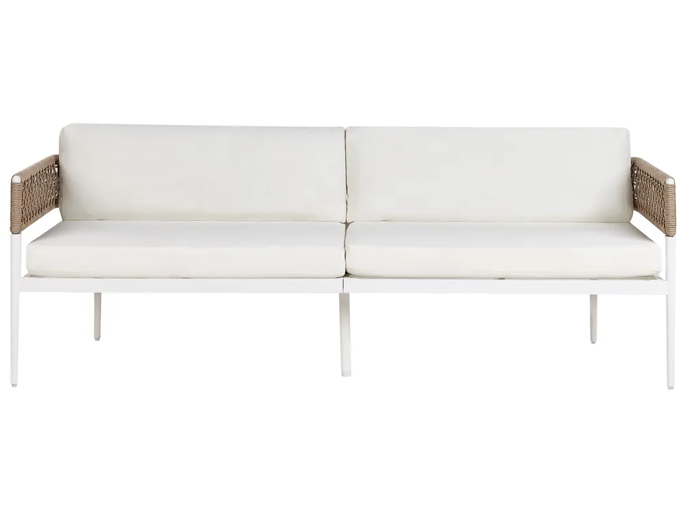 Lounge Set mit Tisch 5-Sitzer SERLA Metall Weiß_930769