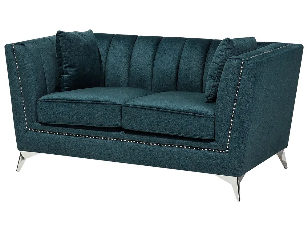 Sofa 2-Sitzer GAULA Samtstoff Blaugrün_706285
