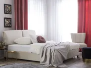 Bett mit Lattenrost Stoff BELFORT 140 x 200 cm Hellbeige_719941