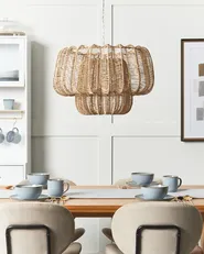 Hängeleuchte SAISI Papierschnur Beige_914535