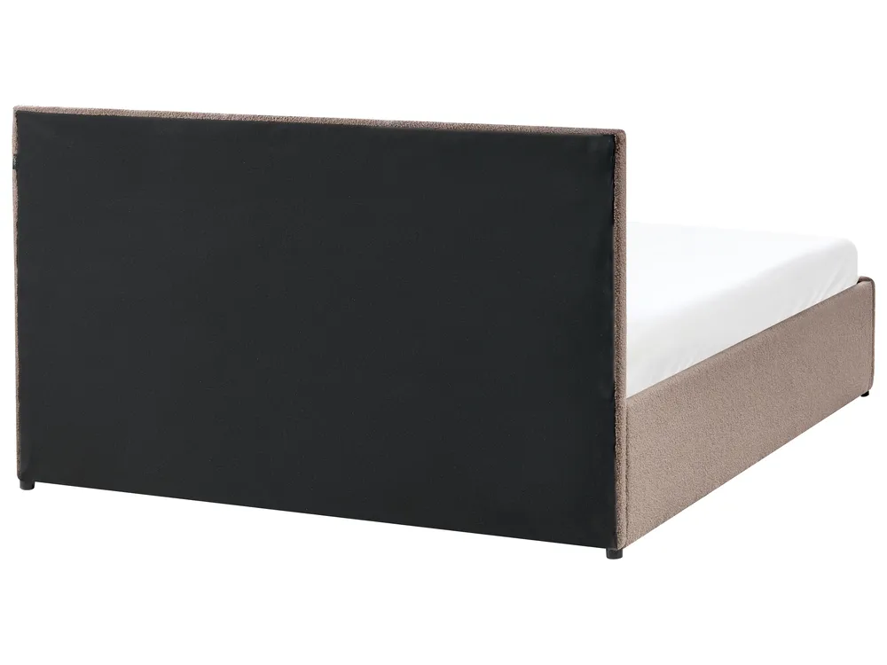 Bett mit Stauraum MASSOGNES Bouclé Taupe 140 x 200 cm_1030448