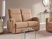 Sofa manuell verstellbar 2-Sitzer VERDAL Samtstoff Hellbraun_1175425