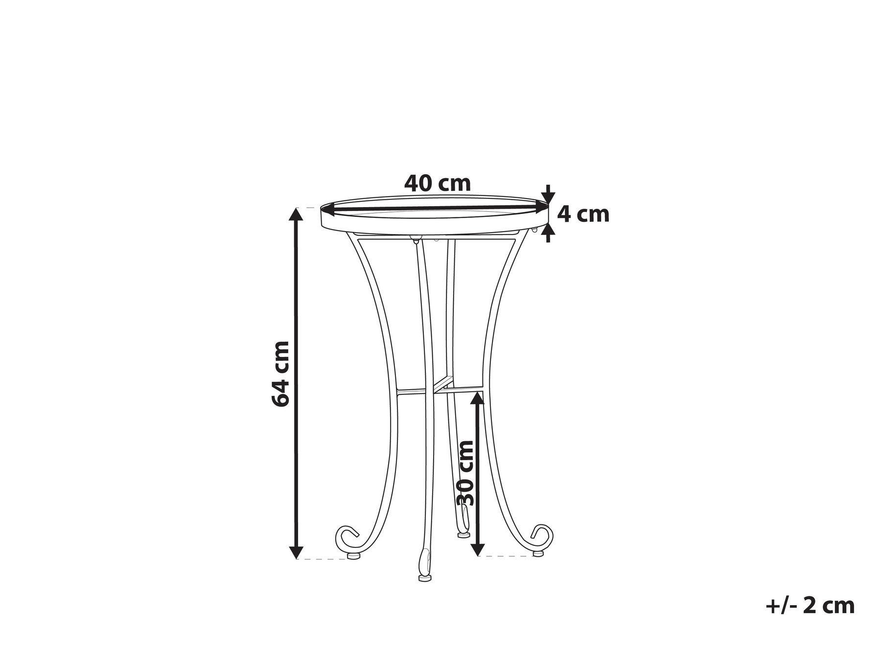 Outdoor Beistelltisch CAVINIA 40 cm 40 cm Metall Burgunderrot_1016317