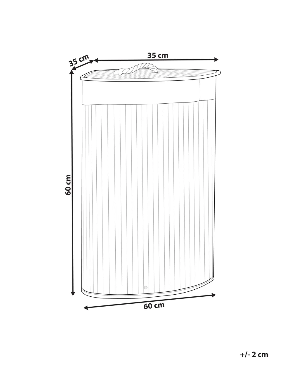 Wäschekorb MATARA Bambus Schwarz 57 L_849057