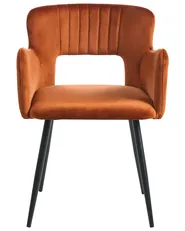 Set of 2 Dining Chairs SANILAC Velvet Orange_1019443