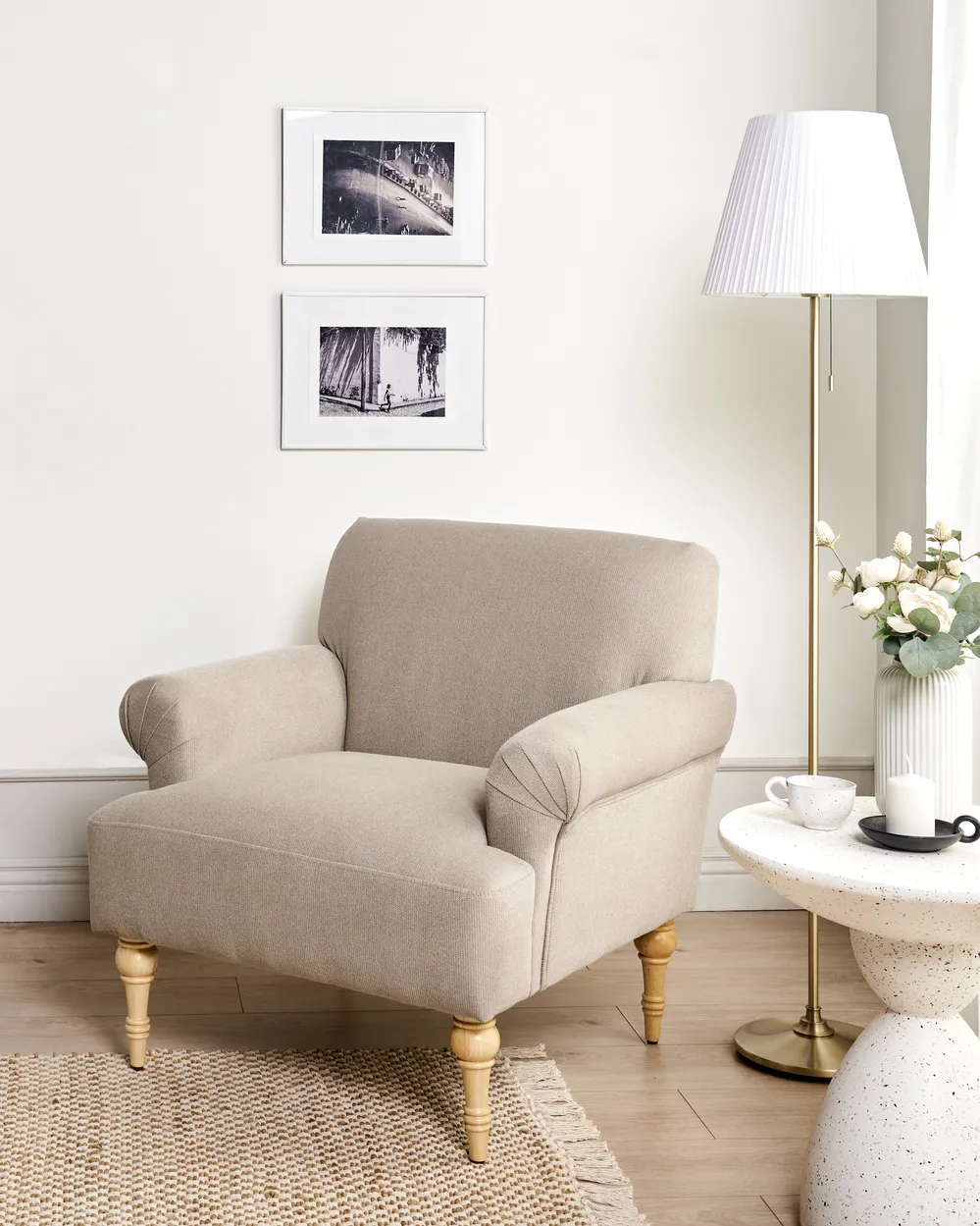 Sessel FREDROS Stoff Taupe