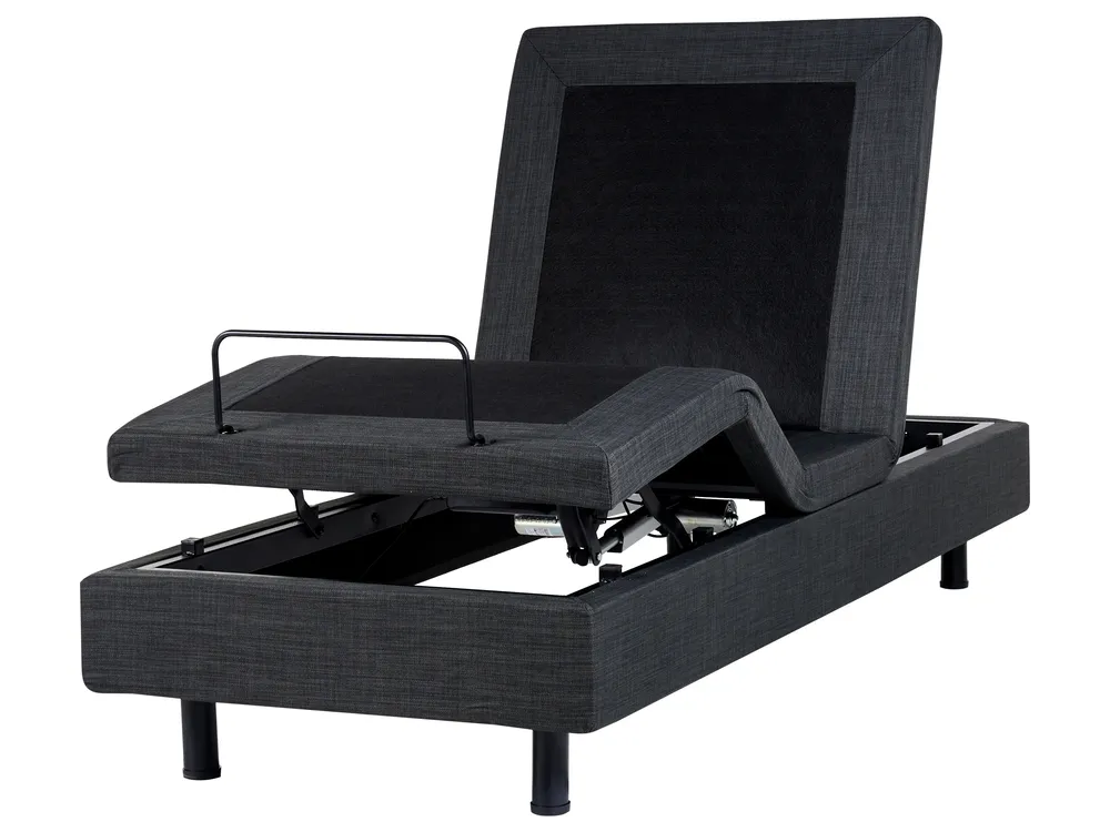 Verstellbares Bett ohne Kopfteil Stoff DUKE 80 x 200 cm Dunkelgrau_951786