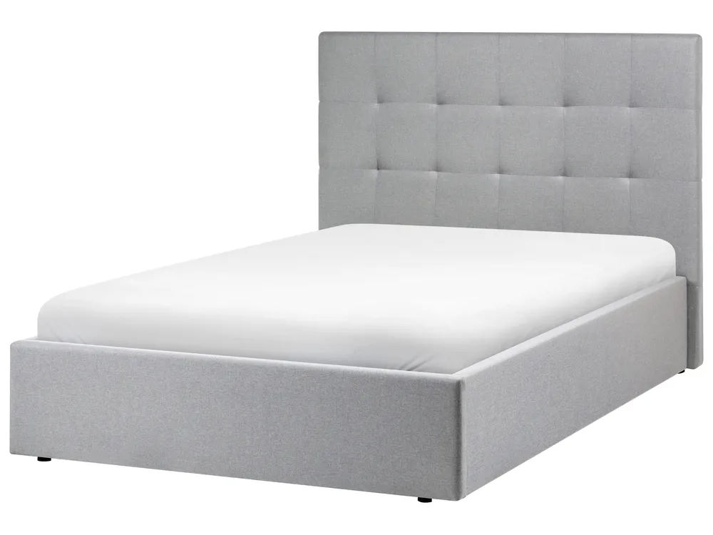 Ottoman Bed LORIENT Fabric Grey 120 x 200 cm (EU Small Double)_1062947
