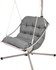 Hanging Chair with Stand ALGHERO Metal Grey_1094863