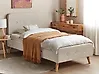 Bett mit Lattenrost Kunstleinen RENNES 90 x 200 cm Hellbeige
