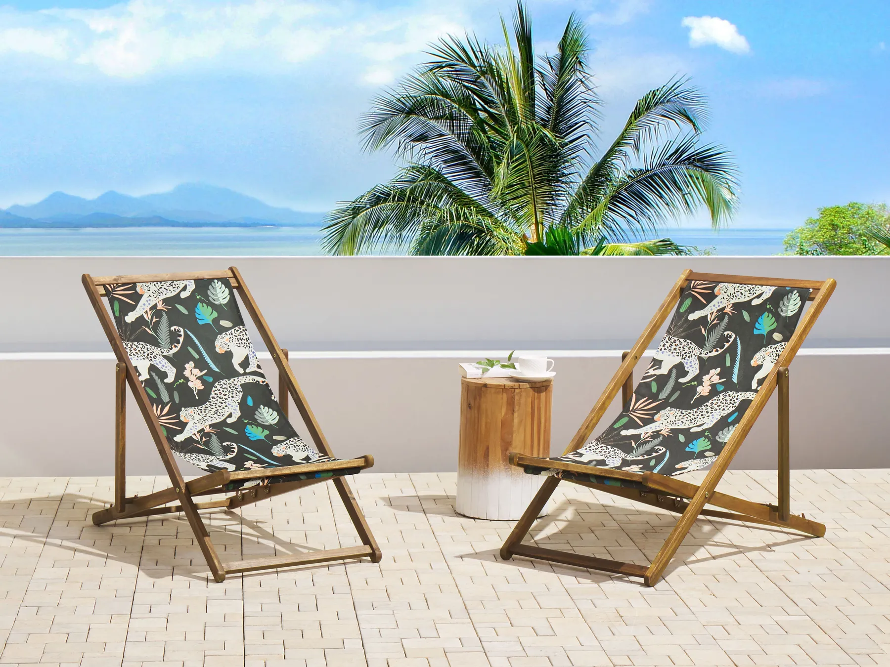 Ersatzstoff für Sonnenliege 2er Set ANZIO/AVELLINO 113 x 44 cm Schwarz_819934