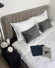 Bett mit Lattenrost Samtstoff LUNAN 180 x 200 cm Taupe_941304