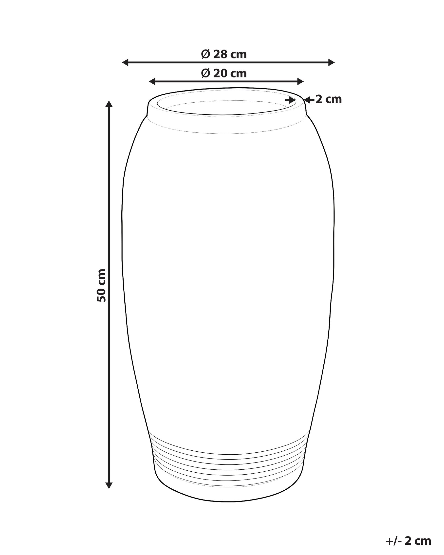 Blumenvase ARGINO 50 cm Grau_1032493
