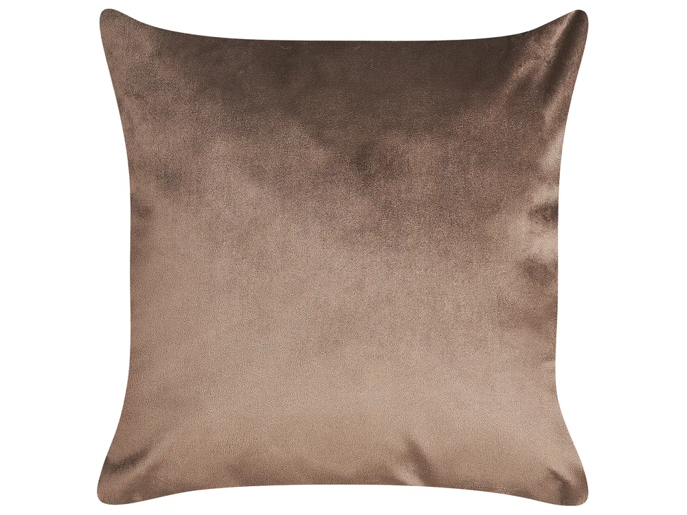 Dekokissen 2er Set DAFFODIL 45 x 45 cm Samtstoff Braun Blumenmuster_829980
