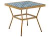 Outdoor Bistrotisch CASPRI 80 cm 80 cm Polyrattan Blau / Weiß