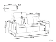 Sofa 2 Seater VEGAMO Velvet Black_925026