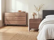 2 Drawer Bedside Table COWELL Dark Brown_1114667