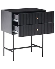 2 Drawer Bedside Table COVENTRY Black/ Gold_1033599