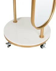 Kleiderständer mit Spiegel LORENA 172 cm Metall Gold_935084