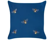 Dekokissen 2er Set TALINUM 45 x 45 cm Samtstoff Blau Tiermuster_857901