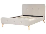 Bett mit Lattenrost Stoff RENNES 140 x 200 cm Hellbeige_684069