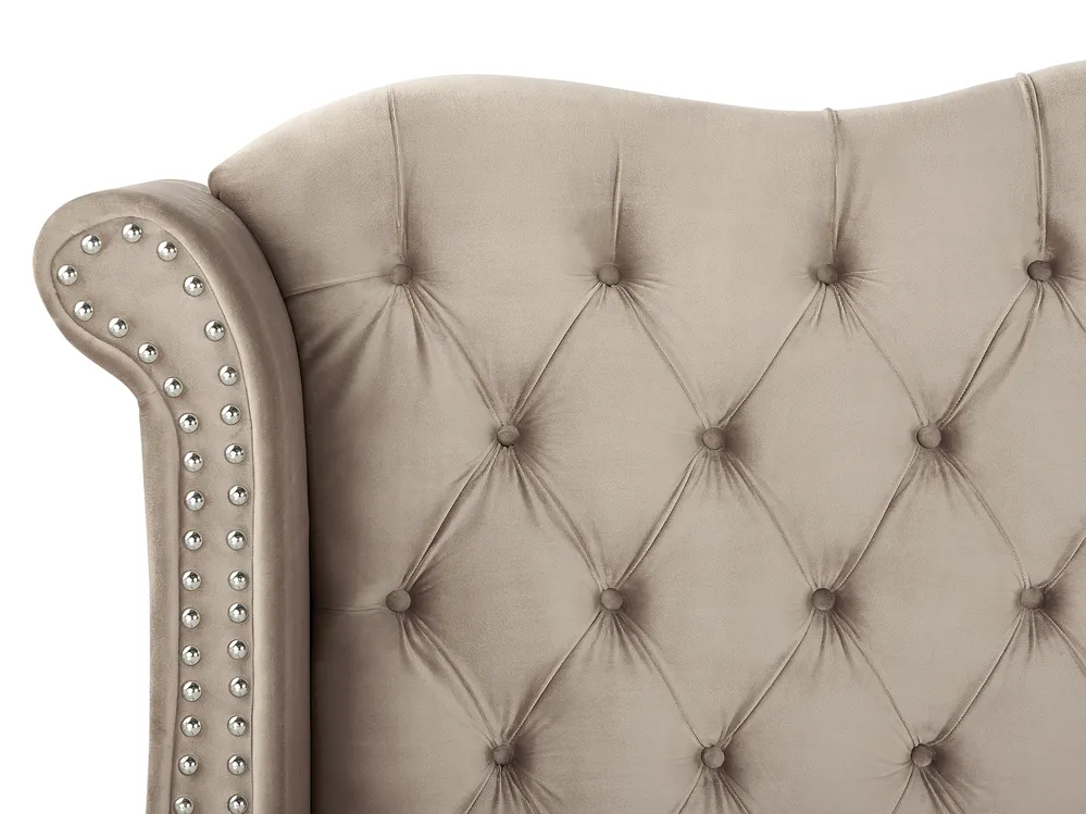 Bed Velvet AYETTE 180 x 200 cm (EU Super King) Taupe_832165